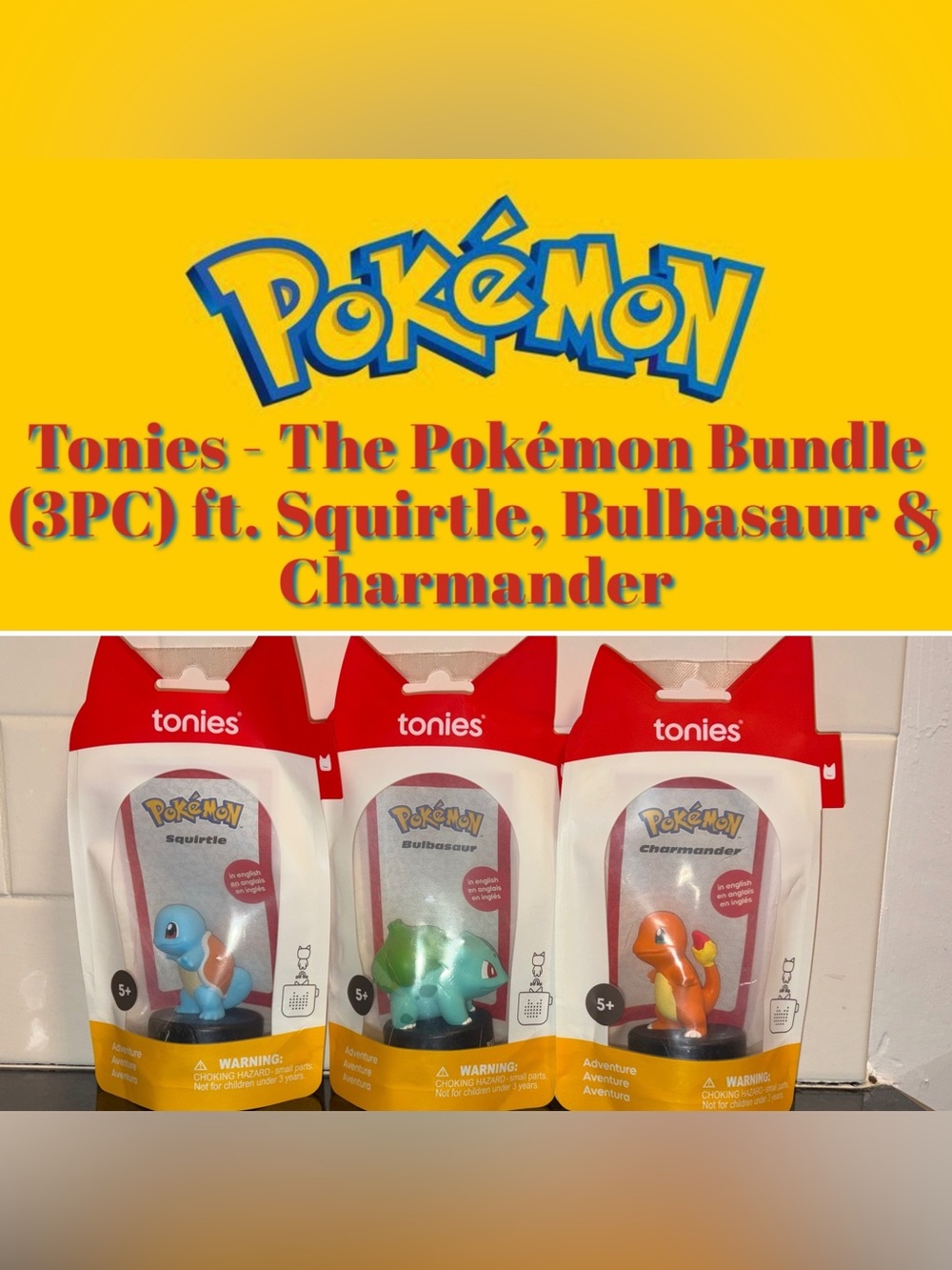 Tonies - The Pokémon Bundle (3PC) ft. Squirtle, Bulbasaur & Charmander - New